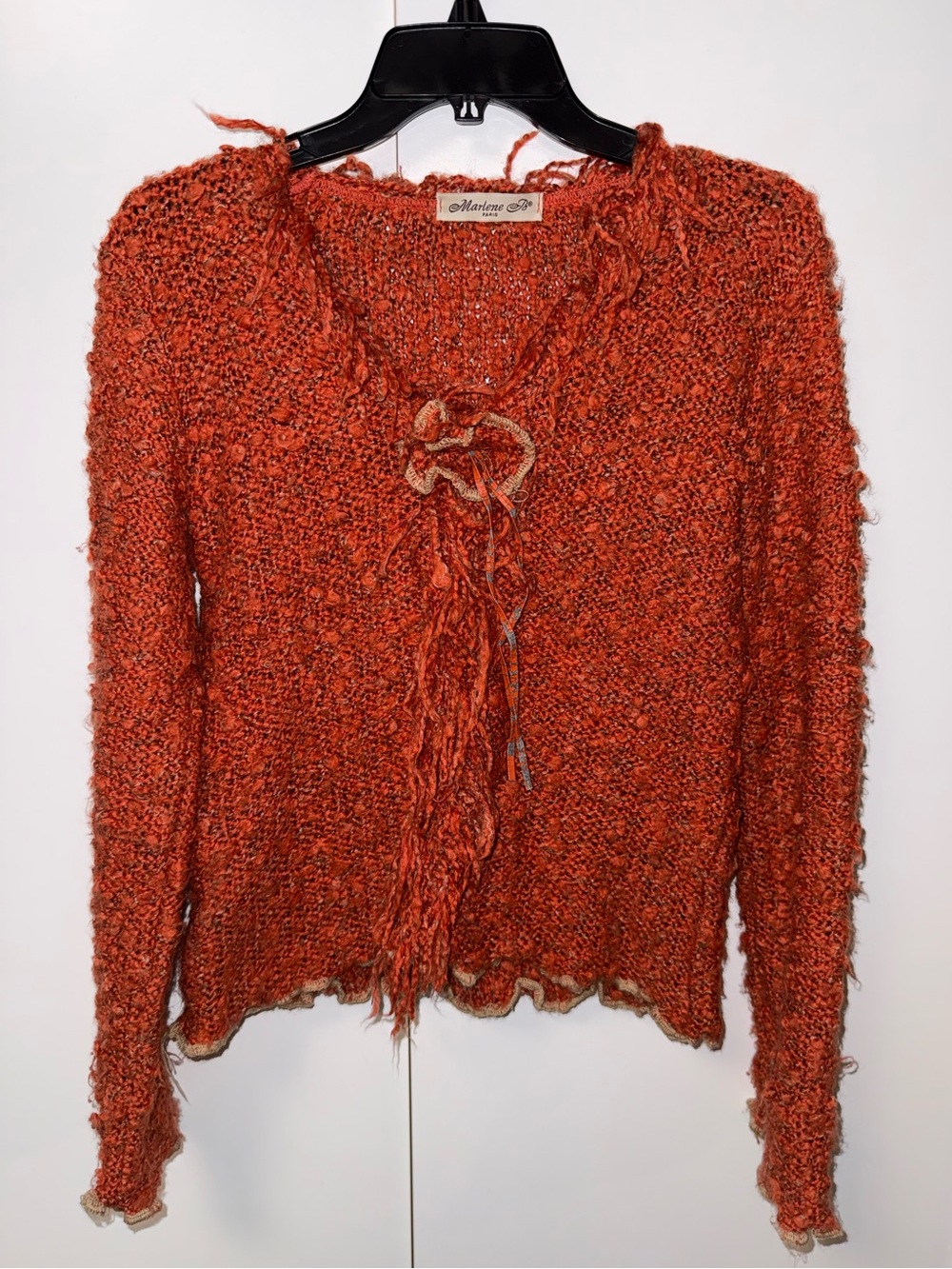 Vintage Y2K women’s wool blend burnt Orange Textured Knit Women's Sweater